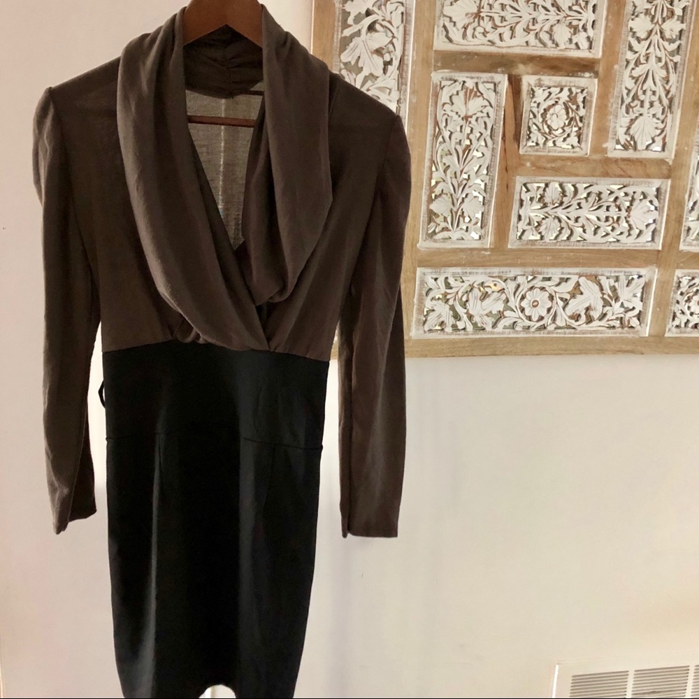 Brown and black dress